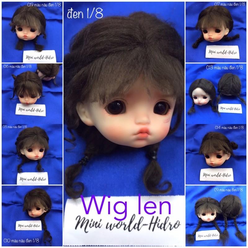 Wig len Tóc giả dành cho búp bê BJD Size 1/8, Baboliy, Amy handmade