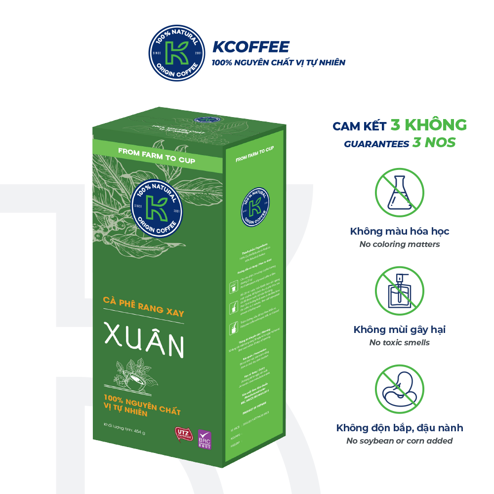 Cà phê rang xay xuất khẩu k xuân  454g/hộp Kphucsinh