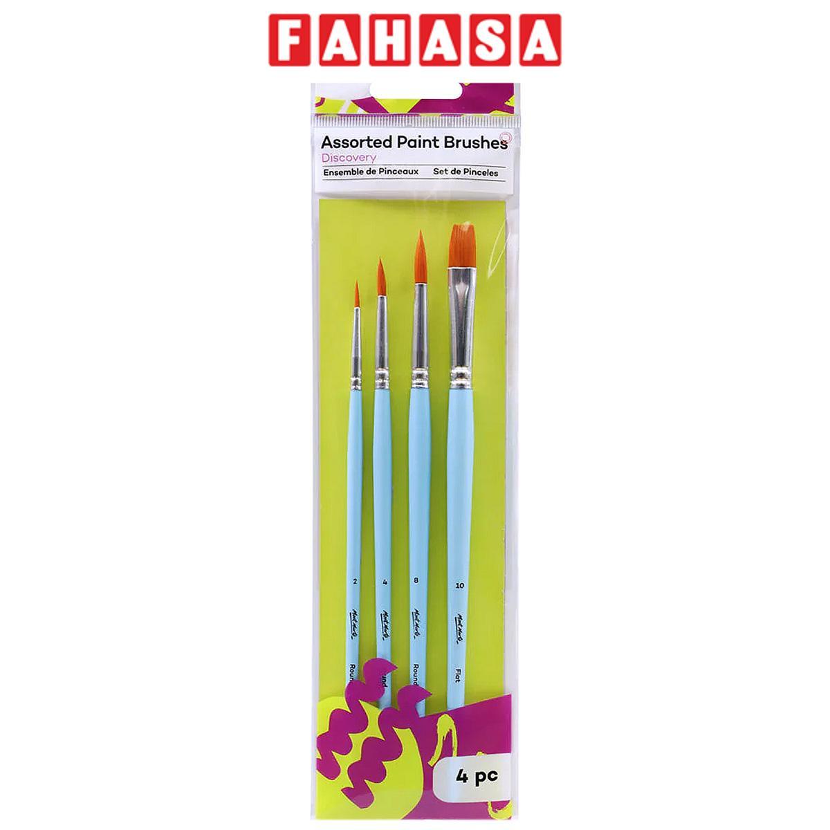 Bộ 4 Cọ Vẽ Màu Nước Màu Acrylic - Mont Marte BMHS0040