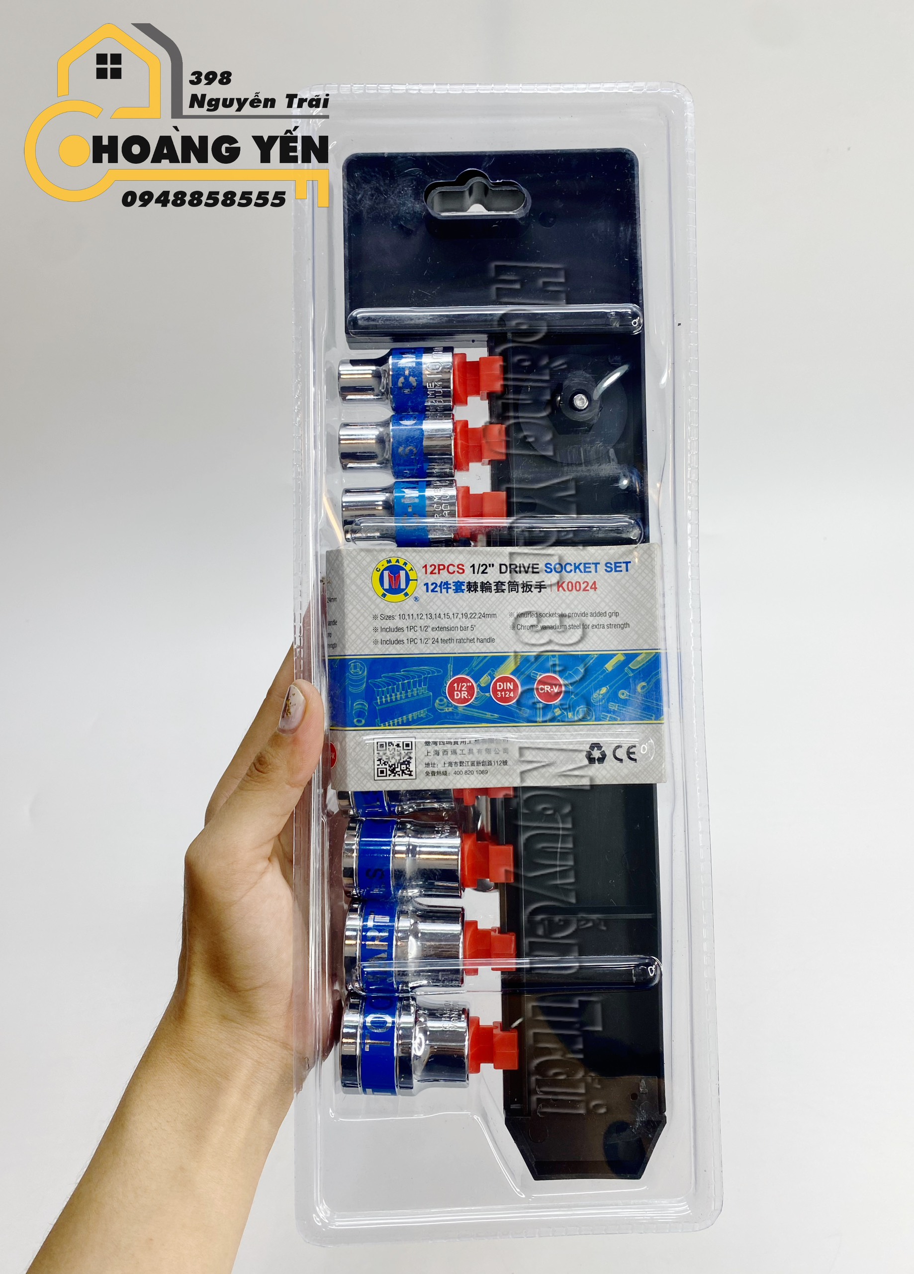Bộ tuýp chính hãng C-MART K0024 1/2 12 chi tiết