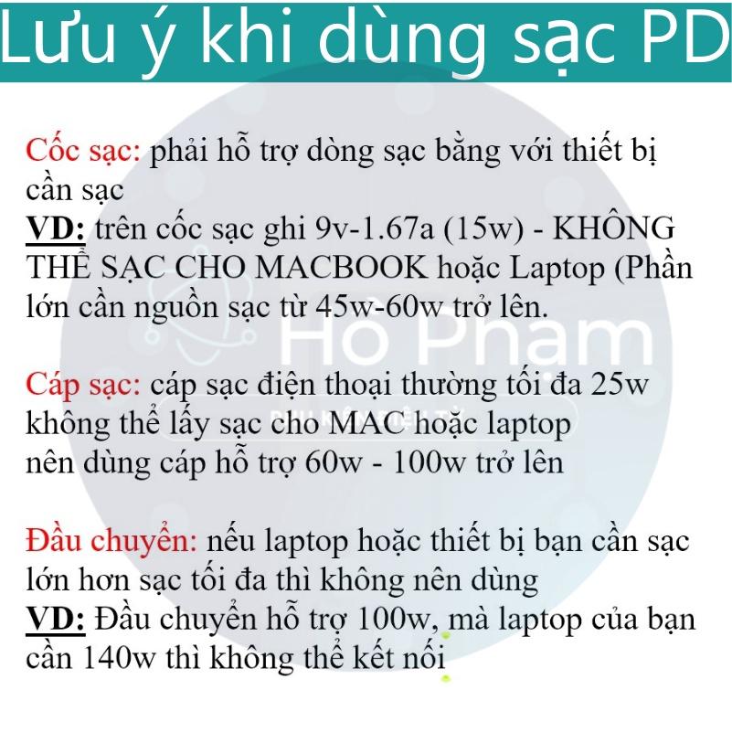 Sạc nhanh PD từ Type-c ra cổng Surface Pro 3/4/5/6/7/8 và Book 1/2/3 65w và 102w - Hồ Phạm