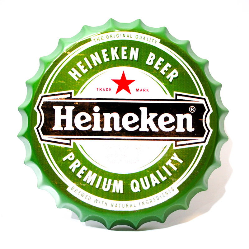 Beer Heineken - Nắp phén 35cm vintage decor trang trí