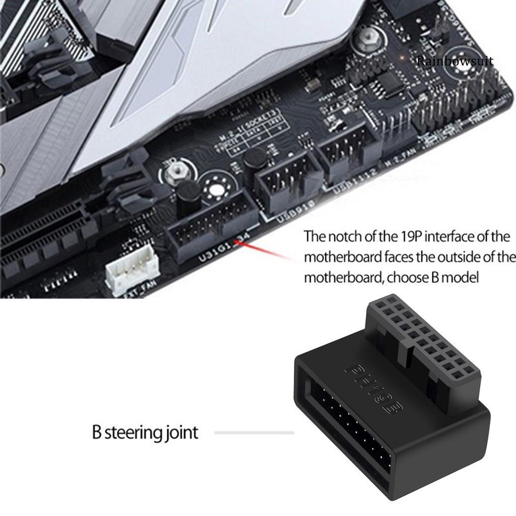 Đầu Nối Bo Mạch Chủ USB 3.0 19/20 Pin 90 Độ Chuyên Dụng Dành Cho Máy Tính