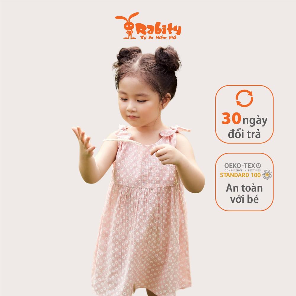 Đầm sát nách họa tiết đáng yêu chất liệu cotton cho bé gái Rabity 91099.91106.91031