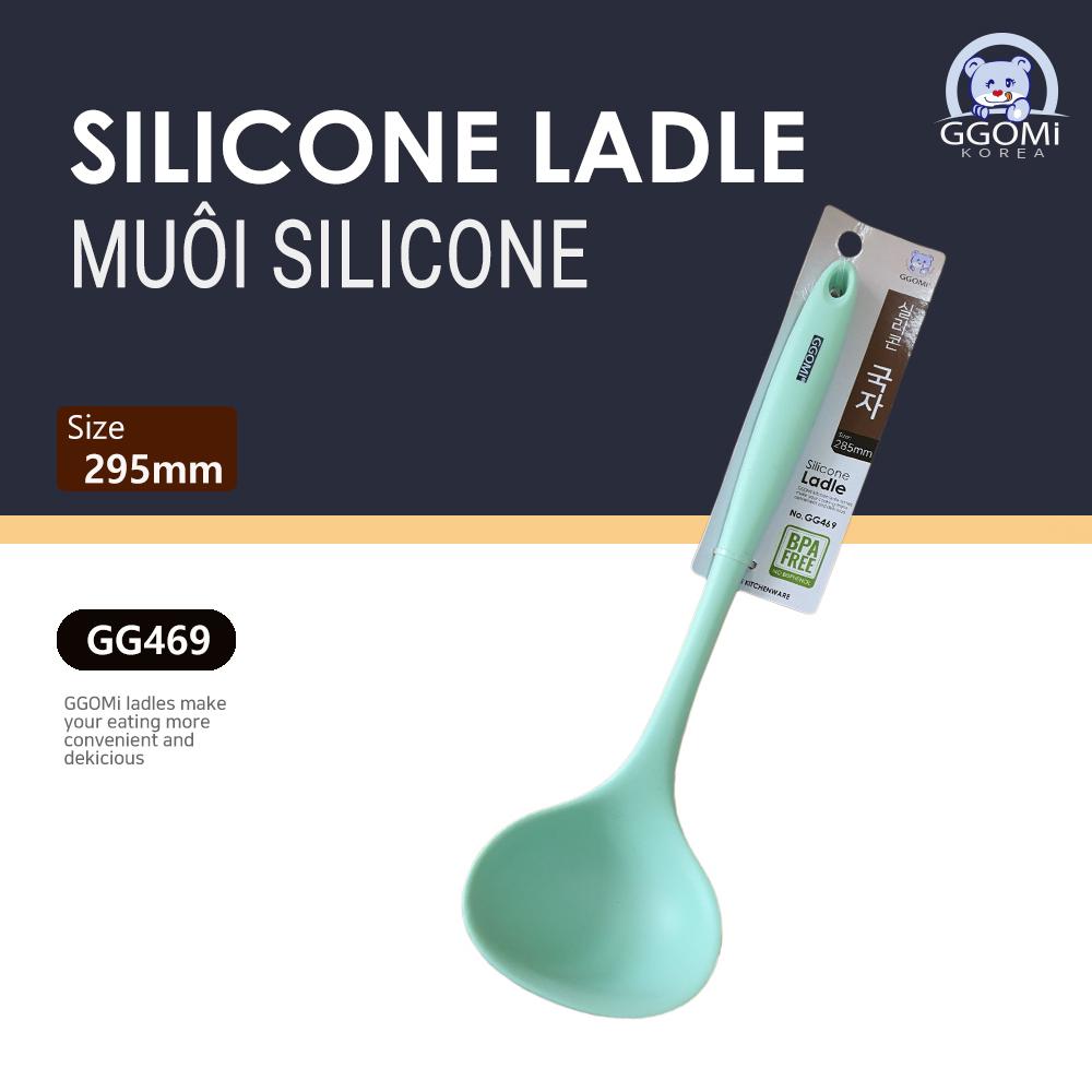 [HÀNG CHÍNH HÃNG]Muôi/Muỗng/Vá múc canh bằng silicone chịu nhiệt an toàn, màu sắc sặc sỡ dài 29cm GGOMi Hàn Quốc GG469