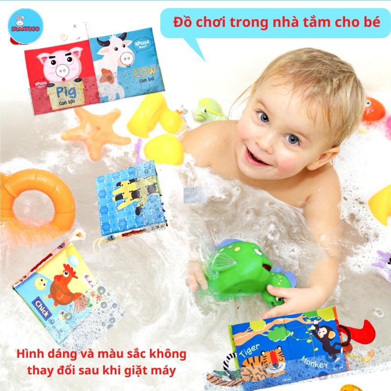 Sách vải cho bé đồ chơi giáo dục song ngữ Anh Việt chủ đề động vật giúp bé phát triển sớm nhận thức BUNNYBOO