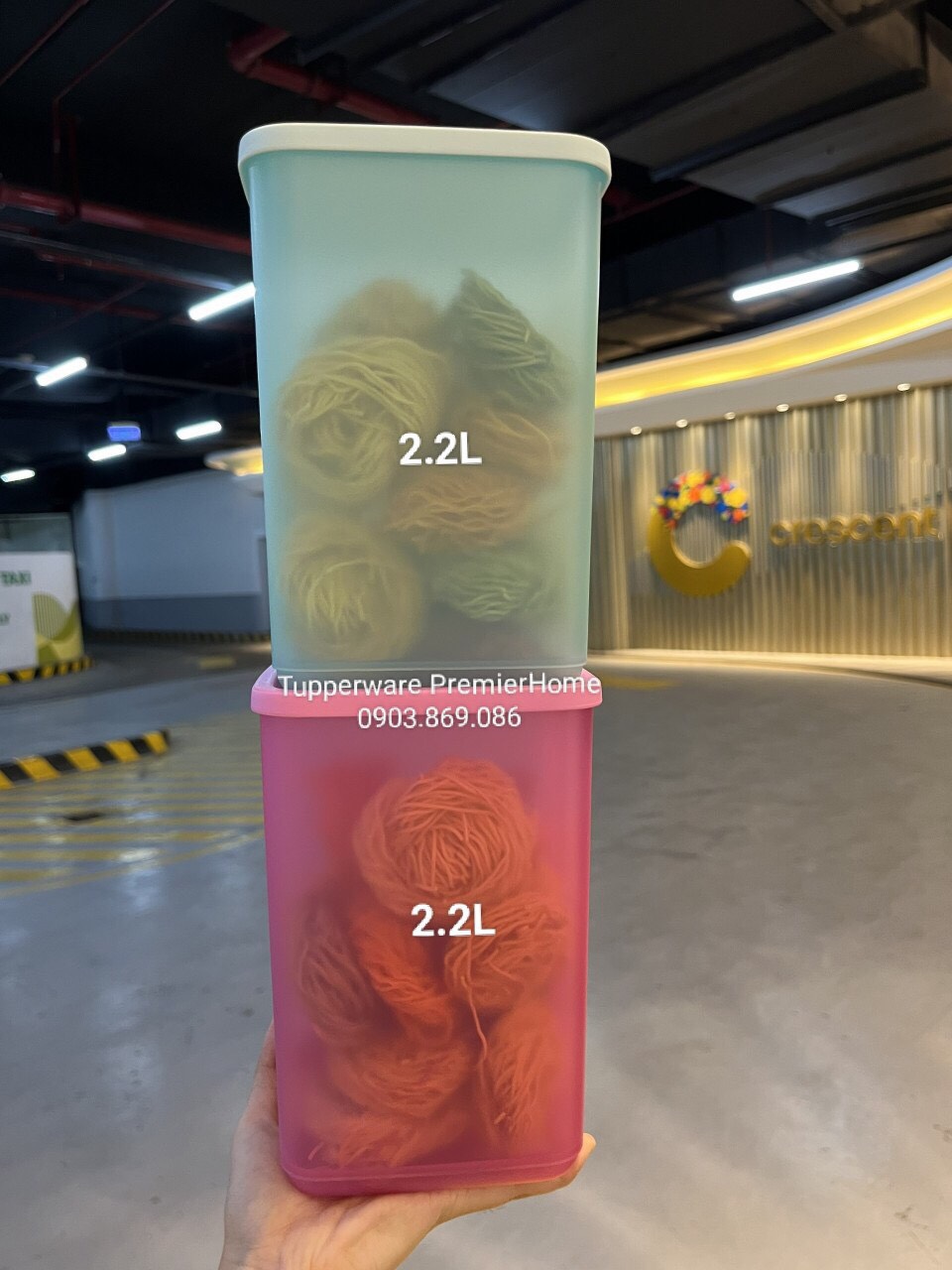 Set 2 hộp BQTP Tupperware Large SR Pop Fiesta
