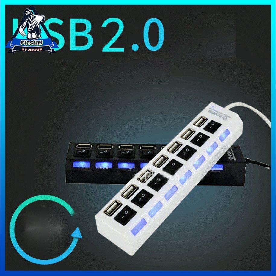 7 cổng Bộ điều hợp USB 2.0 Đa giao diện Đèn báo công tắc độc lập Hub