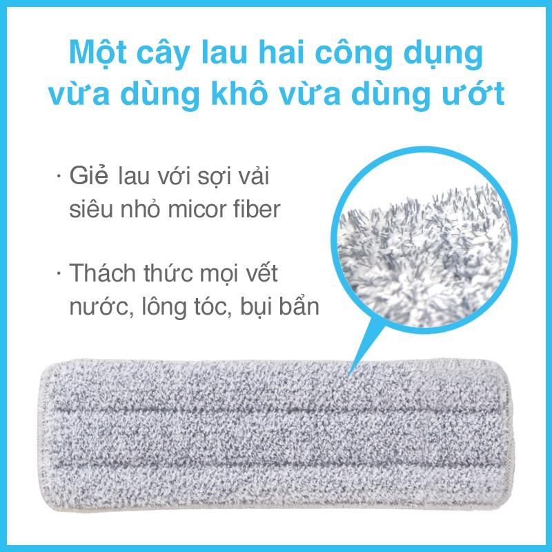 Cây lau nhà tự vắt phẳng sợi fiber xoay 360 độ thông minh lau sạch nhanh khô MyJae Đài Loan