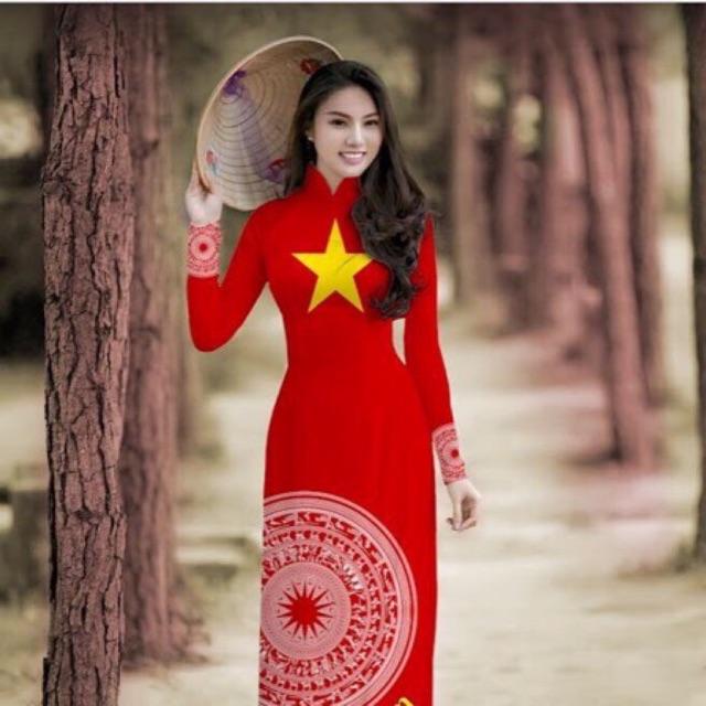 Vải áo dài lá cờ Việt Nam