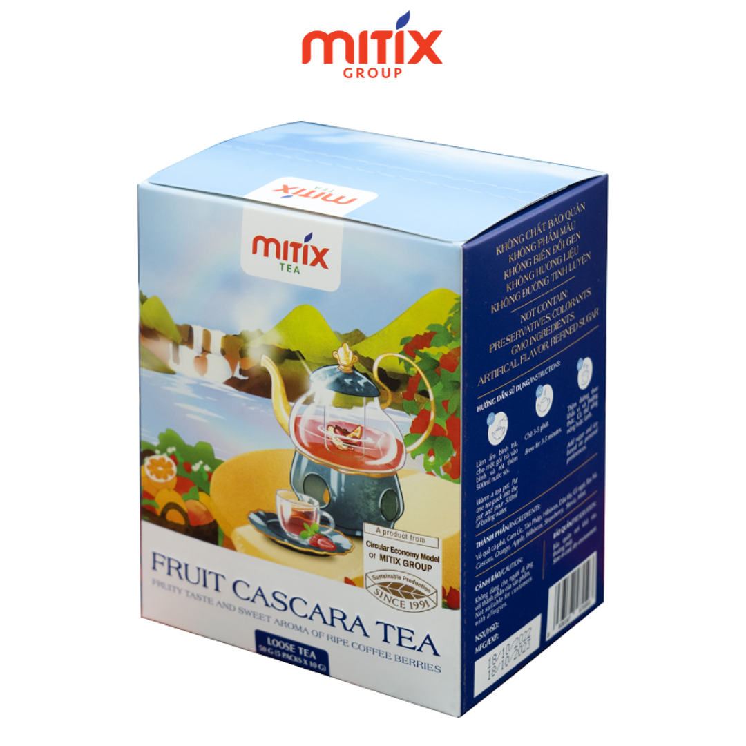 Trà Cascara Mitix hoa quả hộp 50gr, đẹp dáng sáng da, thanh lọc cơ thể