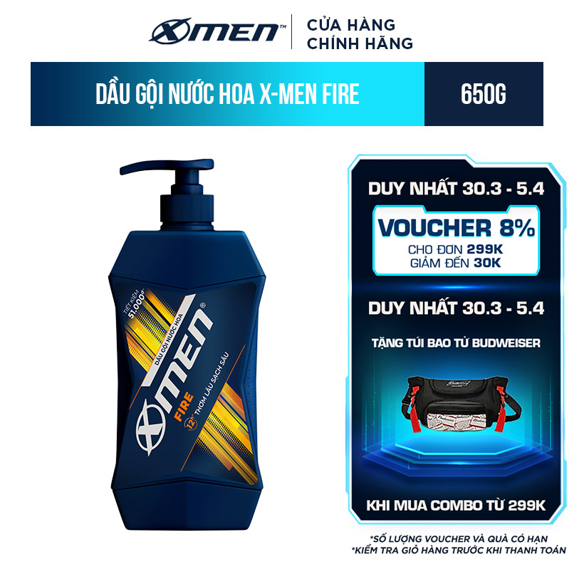 Dầu Gội X-Men Nước hoa Fire 650G