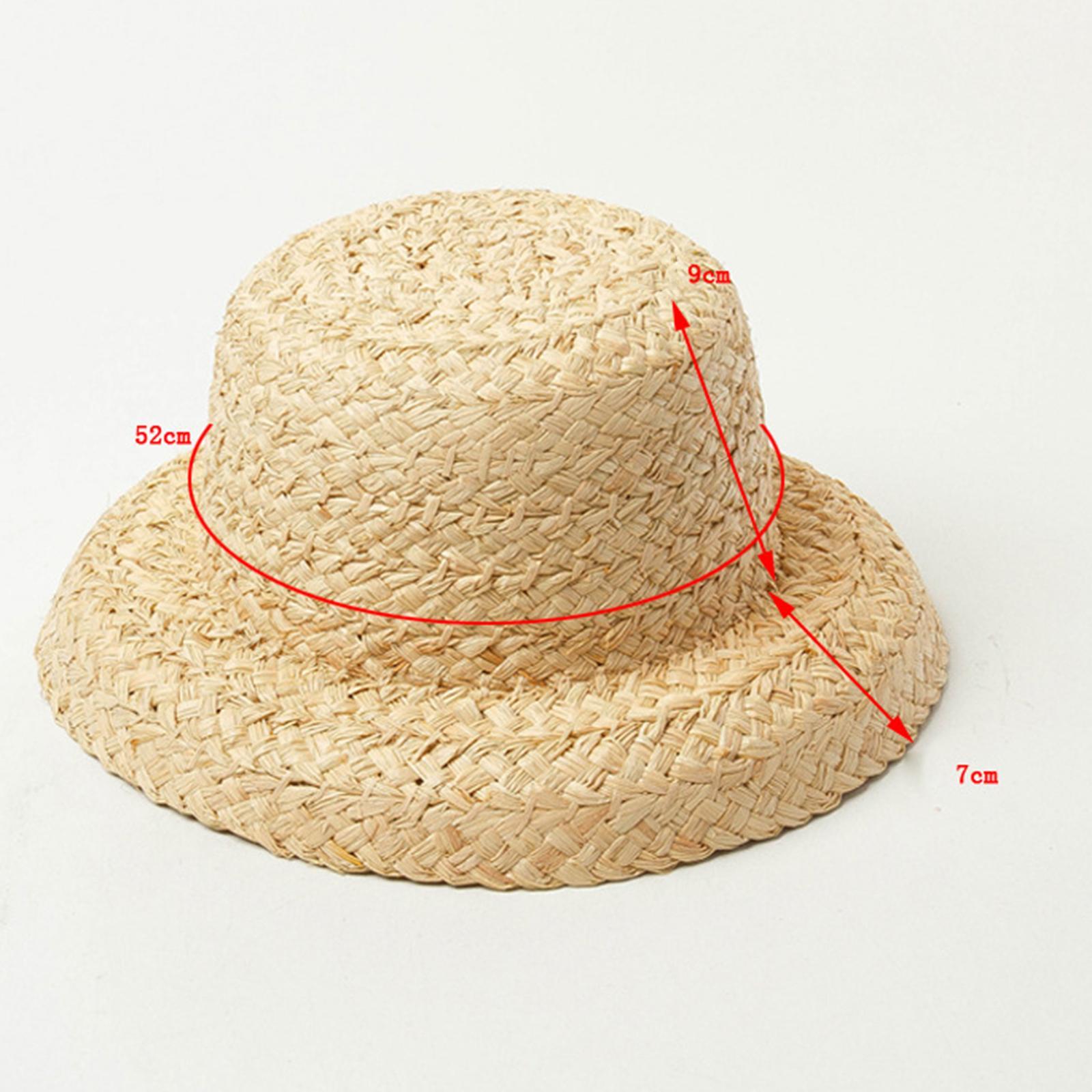 Straw Hat Summer Travel Sun Hat w/ Adjustable Tie White Tie