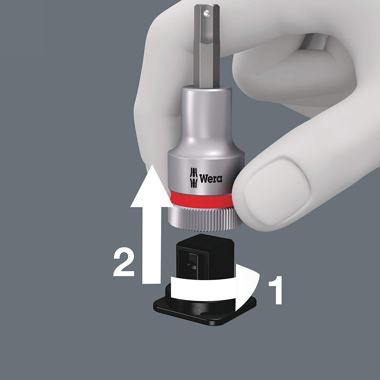 Bộ tuýp khẩu lục giác 1/2" với chức năng giữ 8740 C HF 1 Zyklop bit socket Wera 05004201001