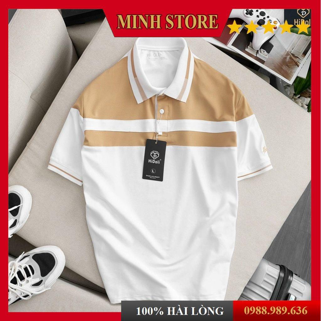 Áo polo nam ngắn tay cotton cá sấu phối màu kẻ ngang, áo thun unisex có cổ chất co dãn 4 chiều AT07 - MS88