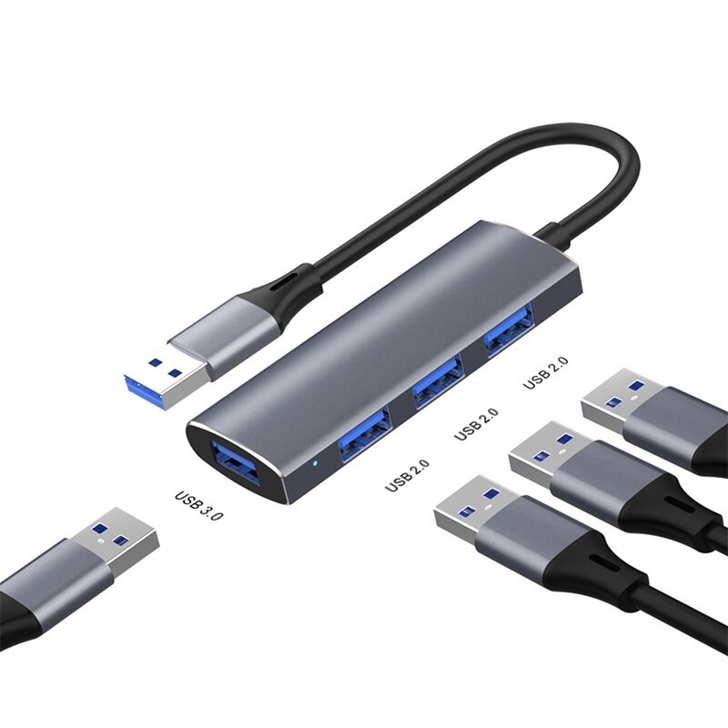 Cáp chuyển đổi usb type c sang hub usb 3.0 4 cổng - HUB USB Type c to 4 Port USB - Hàng Chính Hãng