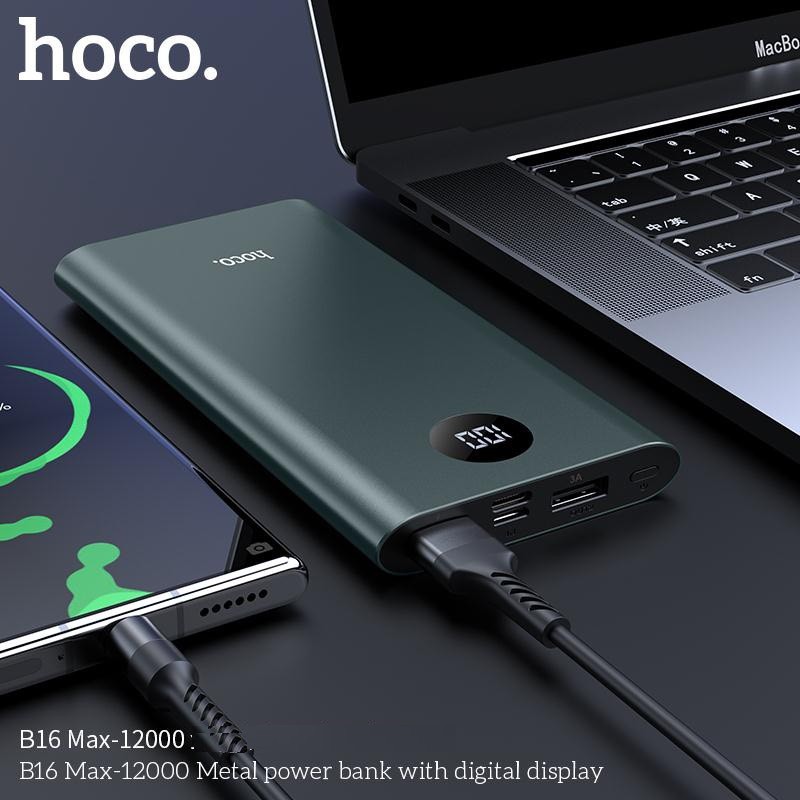 Pin Sạc Dự Phòng Hoco B16 Max 12000mah chính hãng siêu mỏng - lõi Polymer