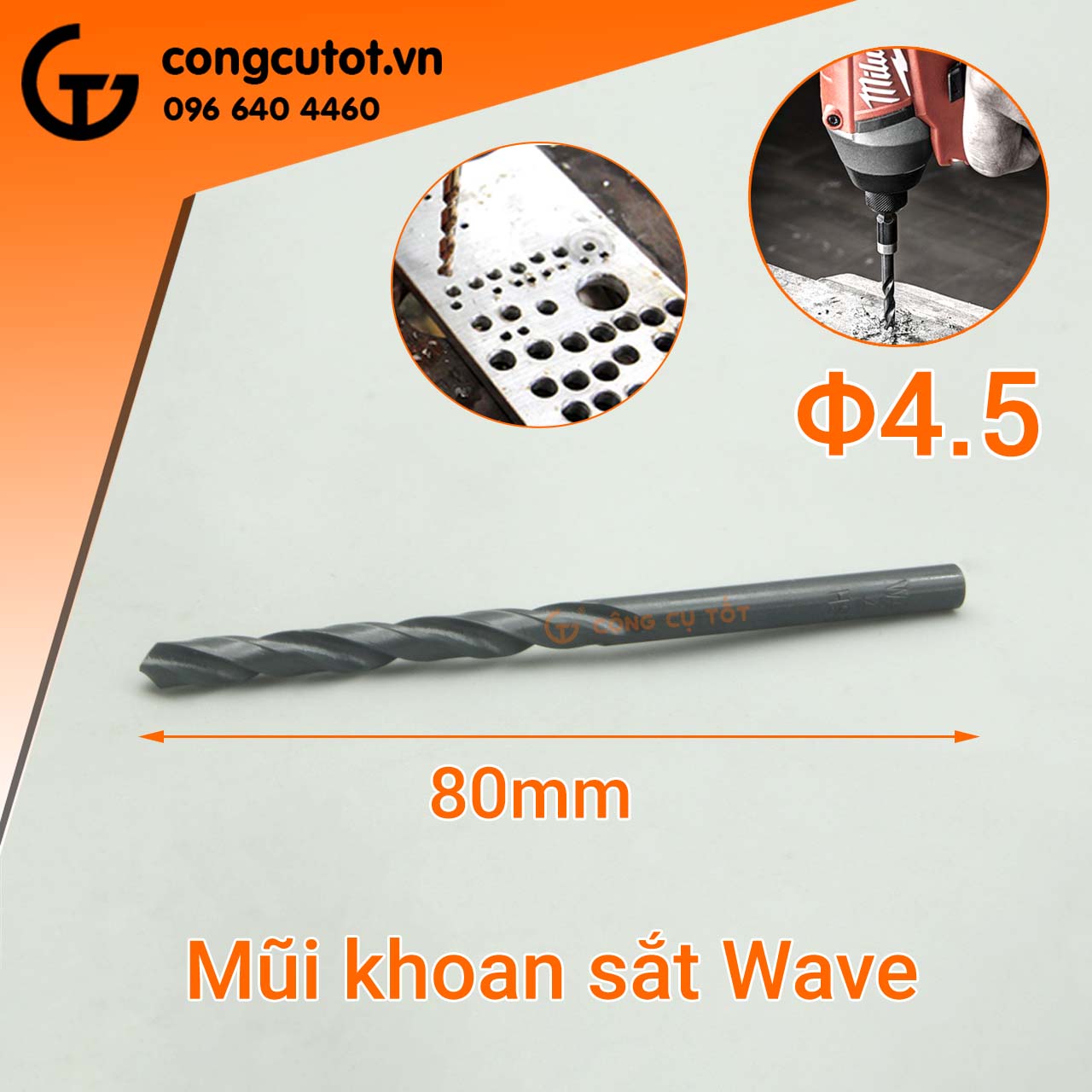 Mũi khoan sắt HSS 4.5mm