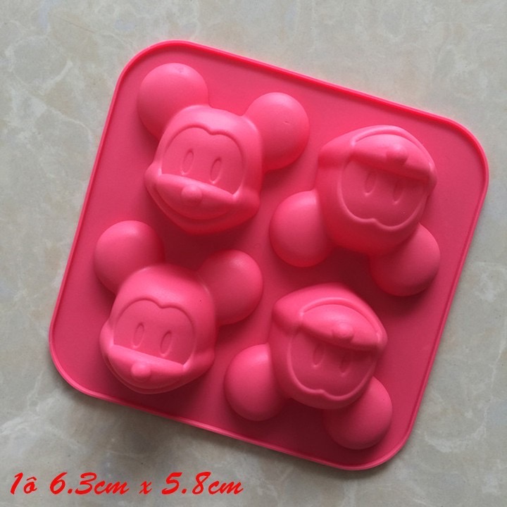 Khuôn silicon 4 mặt mickey
