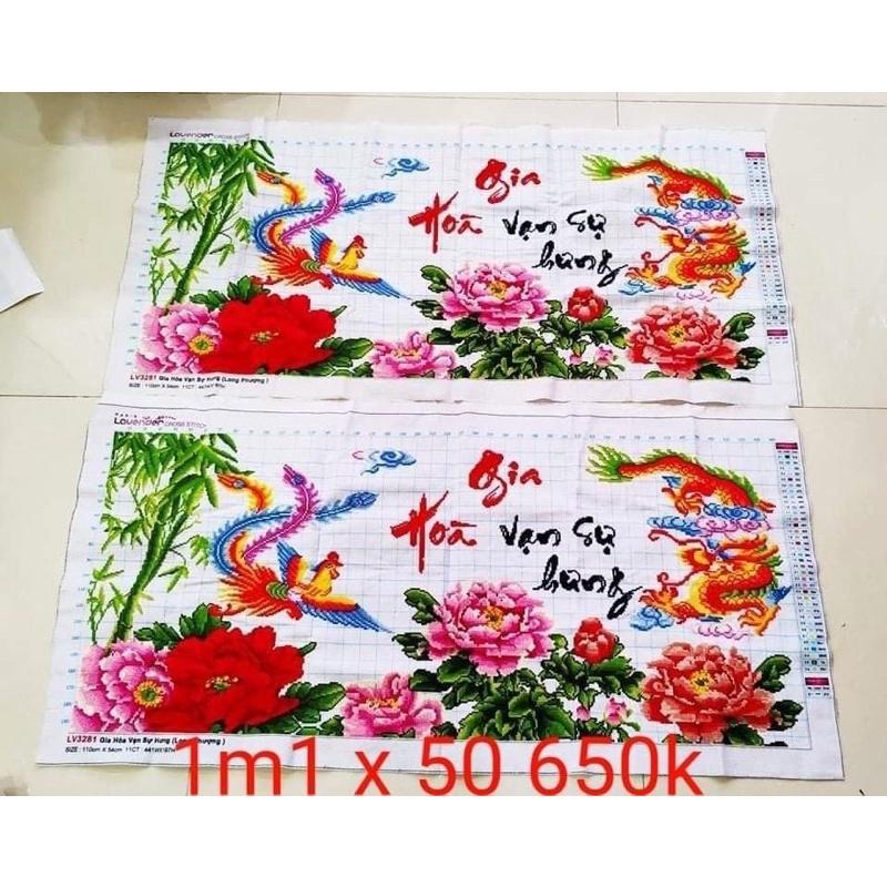 tranh thêu long phụng sum vầy gia hoà vạn sự hưng