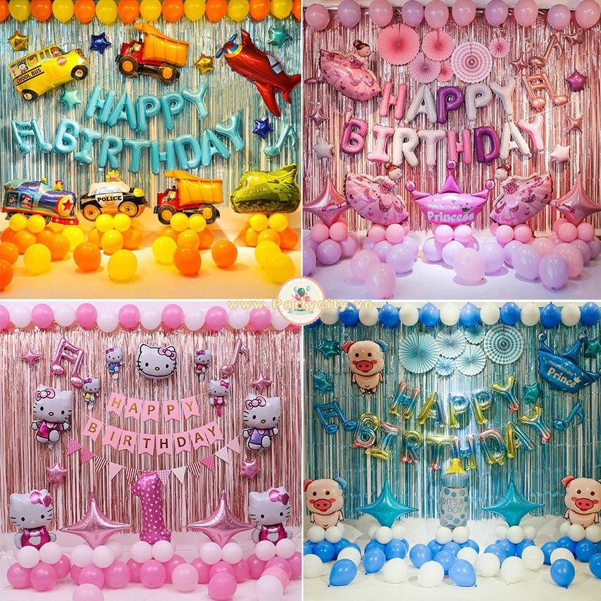 Set trang trí sinh nhật bé trai bé gái nhiều mẫu đẹp