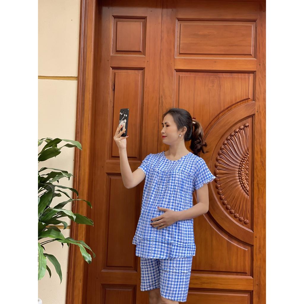 Đồ bộ bầu LỬNG BÁNH BÈO chất lanh lụa cao cấp chuẩn đẹp mặc nhà và sau sinh BB326
