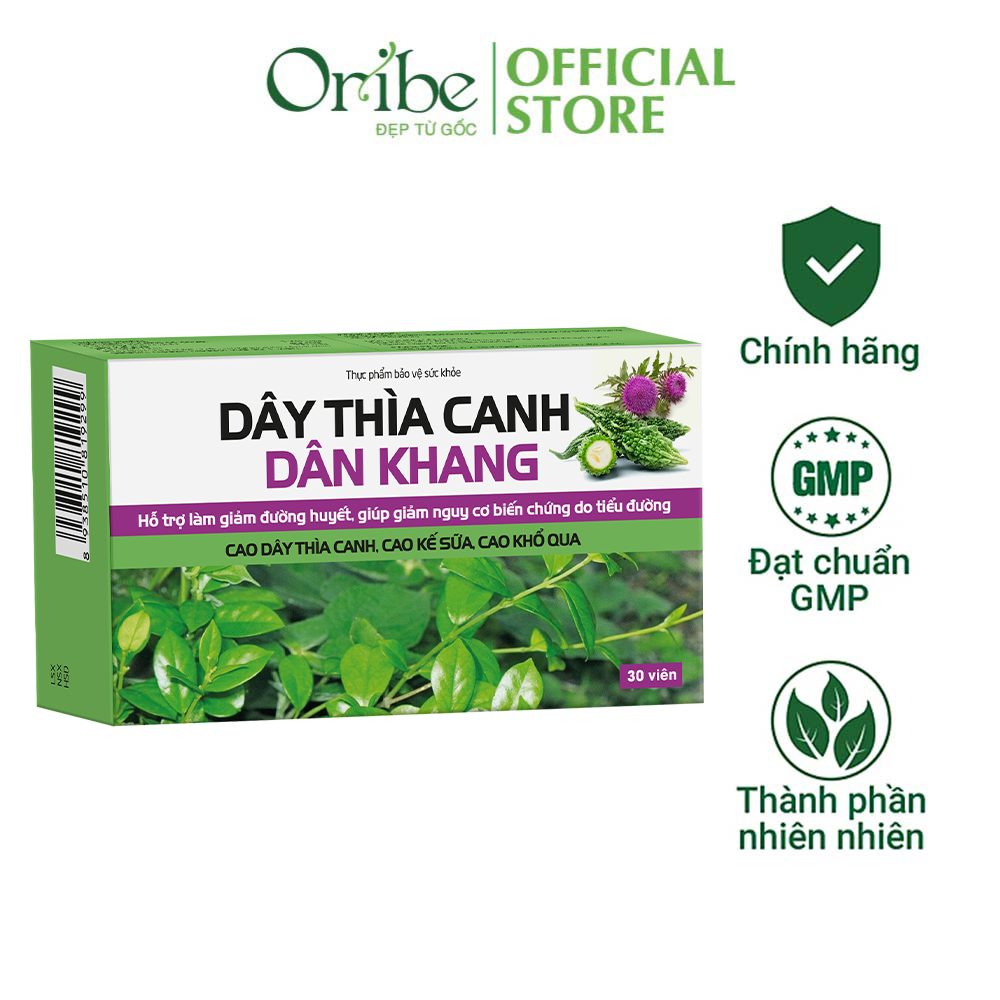 Dây Thìa Canh Hỗ Trợ Hạ Đường Huyết Kiểm Soát Đường Huyết Kiểm Soát Bệnh Tiểu Đường - Hộp 30 viên