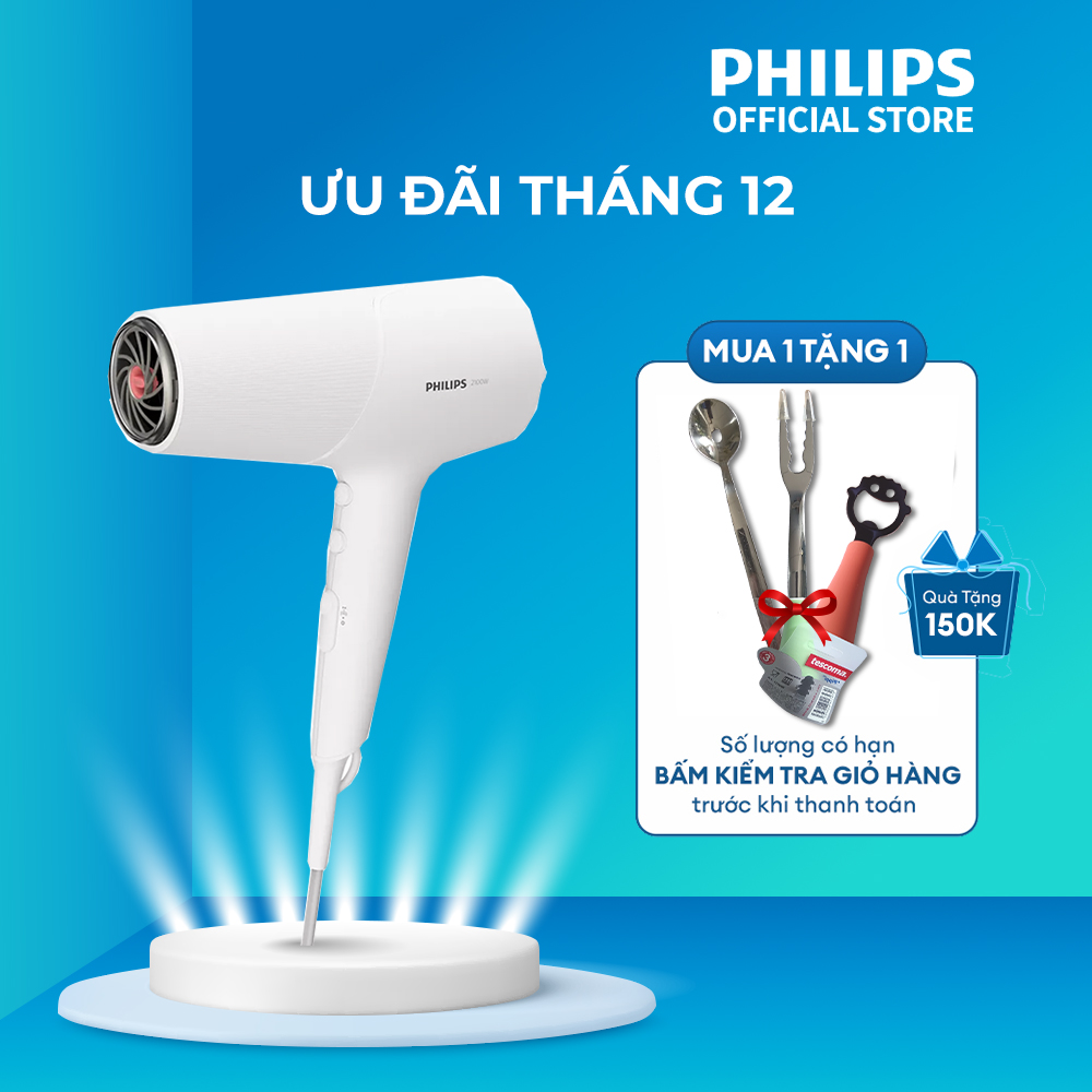Máy sấy tóc Philips BHD500/00 - Sấy tóc nhanh khô - Bảo vệ tóc không bị quá nóng - Hàng Chính Hãng