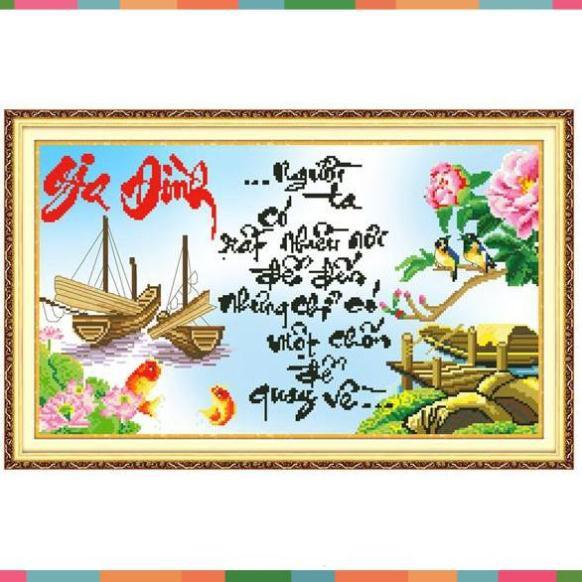 Tranh thêu chữ thập chưa thêu Người Ta Có Rất Nhiều Nơi Để Đến Nhưng Chỉ Có Một Nơi Để Quay Về 222935