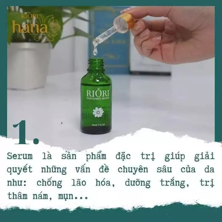 Serum Dưỡng Trắng Da RIORI Whitening Serum 30ml - Tinh Chất Ngăn Ngừa Lão Hóa, Se Khít Lỗ Chân Lông, Mờ Nám Thâm Sạm