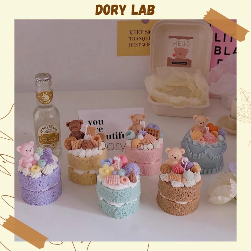 Nến Thơm Bánh Sinh Nhật Mix Topping Chú Gấu Handmade, Quà Tặng Độc Đáo - Dory Lab