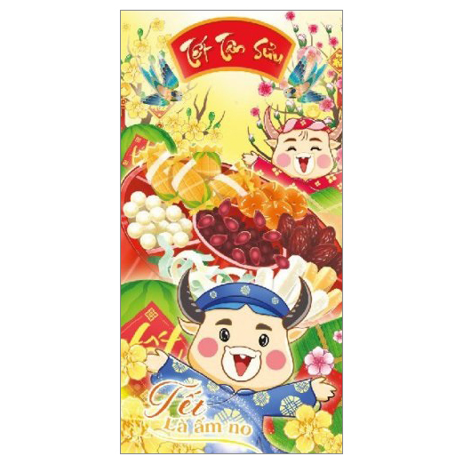 Xấp 10 Bao Lì Xì Chúc Mừng Năm Mới Mẫu Tết Tân Sửu