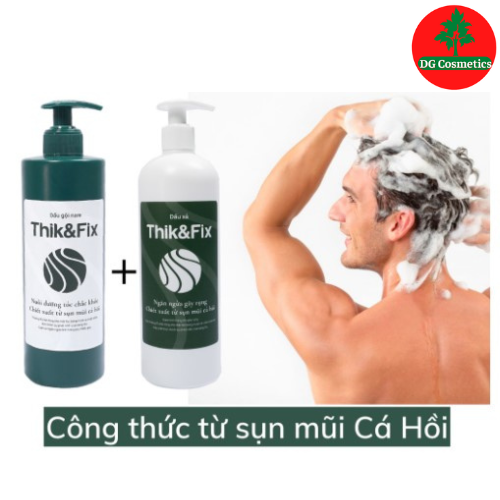 Cặp dầu gội dầu xả dành cho Nam Thik &amp; Fix - Giúp sạch gàu, phục hồi tóc hư tổn, ngăn ngừa rụng tóc, kích thích mọc tóc