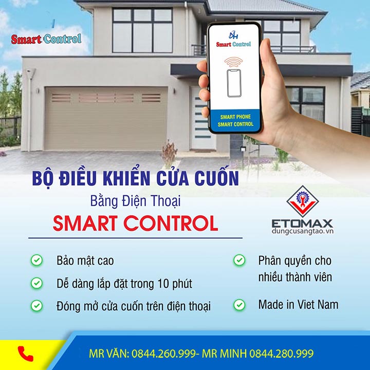 Bộ Điều Khiển Cửa Cuốn Bằng Điện Thoại Smart Control Wifi