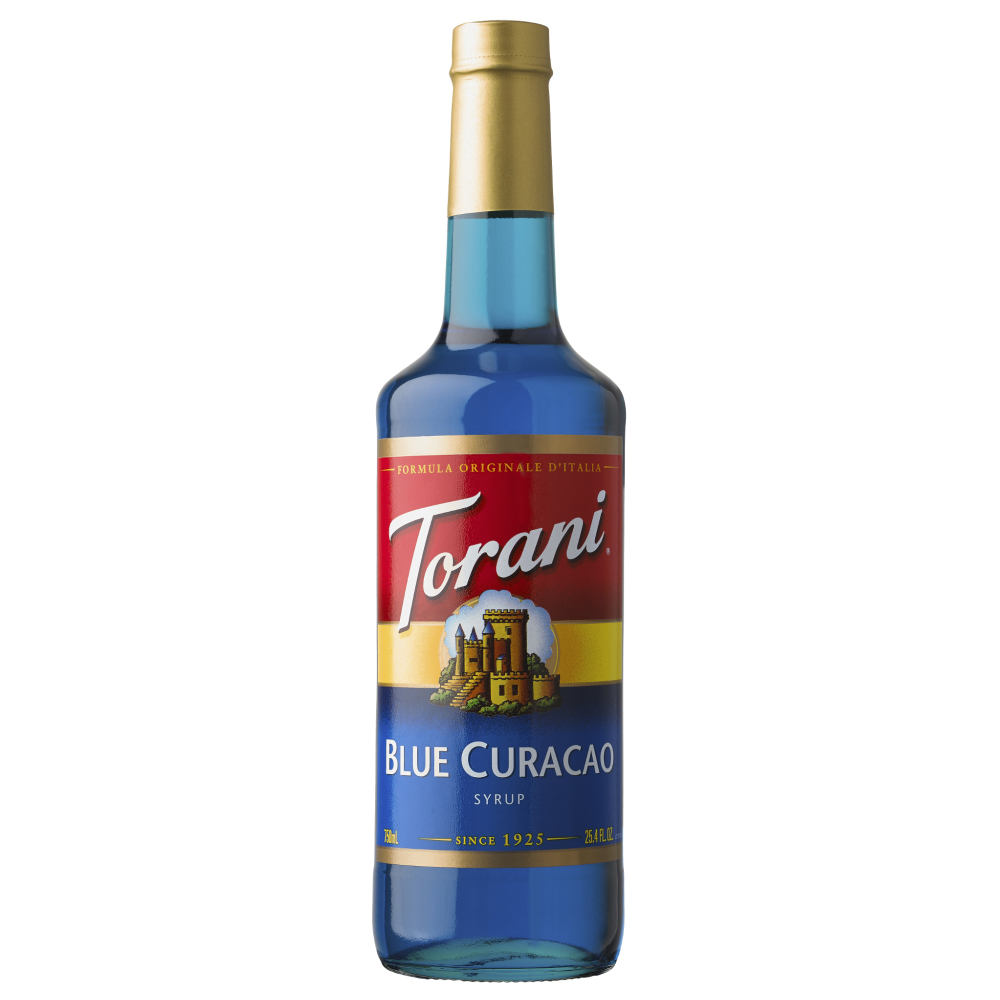 Siro Pha Chế Vị Vỏ Cam Torani Classic Blue Curacao Syrup 750ml Mỹ