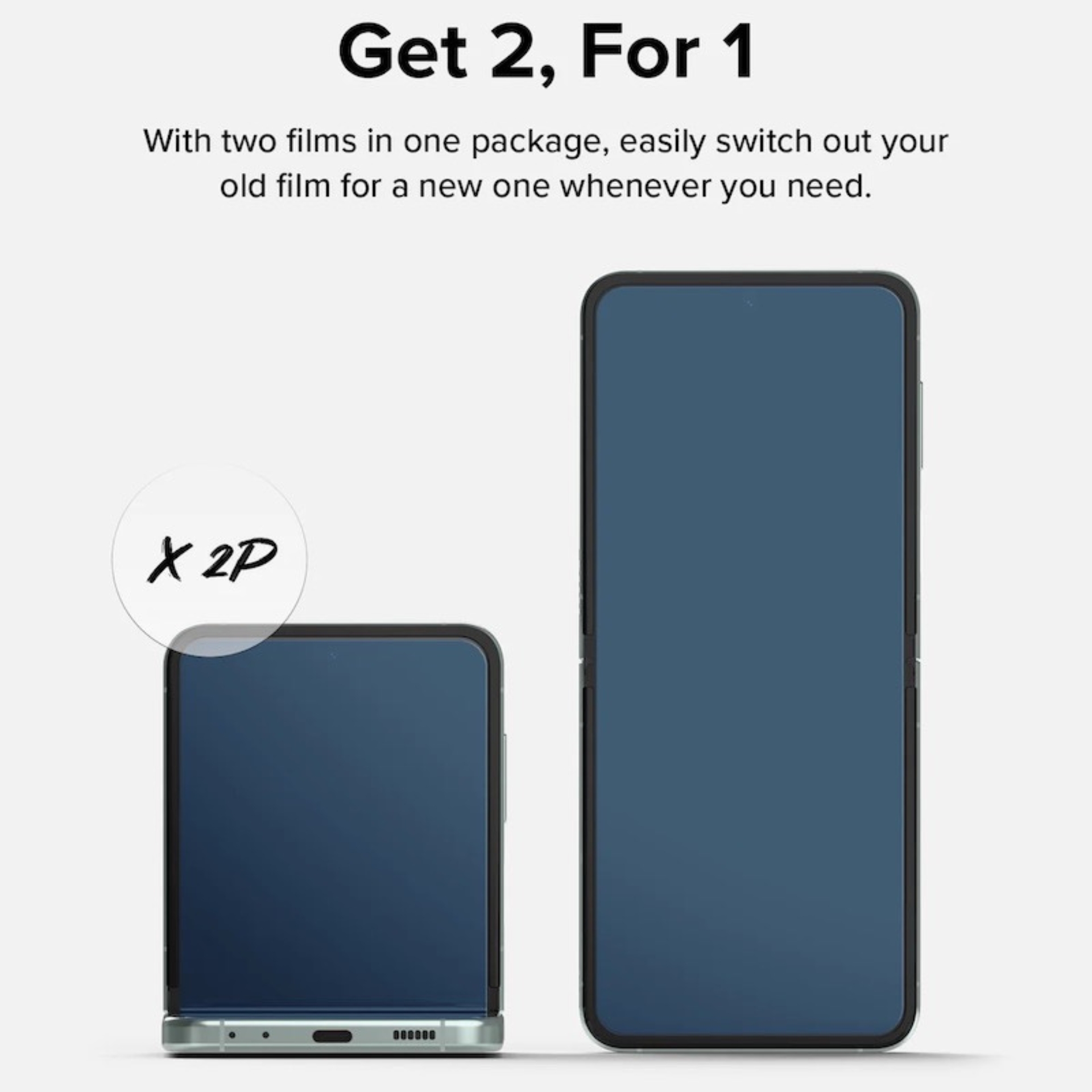 Bộ Dán Dẻo Màn Hình Trong Suốt Ringke Dual Easy Film Dành Cho Samsung Galaxy Z Flip 5 - Hàng Chính Hãng