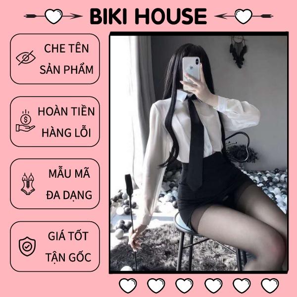 Cosplay thư ký kèm cà vạt sexy cao cấp váy ngủ ôm body hóa trang nàng công sở đáng yêu gợi cảm BIKI HOUSE N717 - Hỏa Tốc