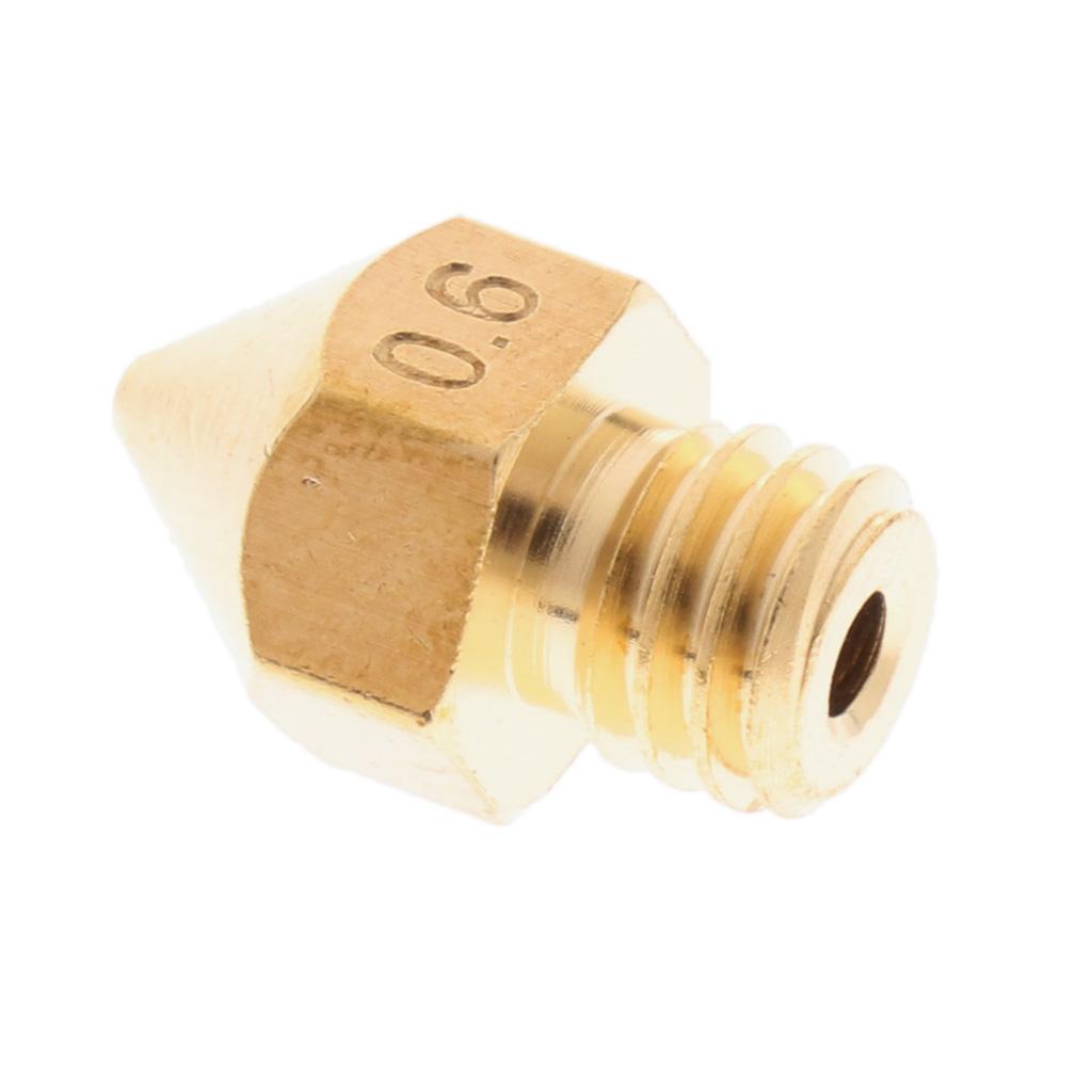 1Piece 3D Printer Extruder Brass Nozzle Printhead 0.6mm / 0.8mm / 1.0mm