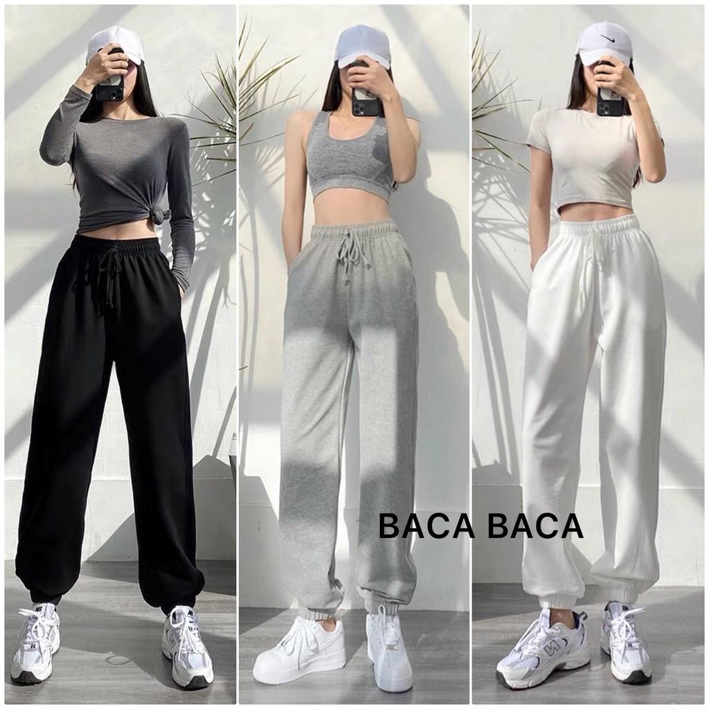 Quần nỉ Jogger Unisex - Quần Jogger ống rộng thun trơn cạp chun dáng rộng, mặc ở nhà -đi ngủ-đi chơi-đi học