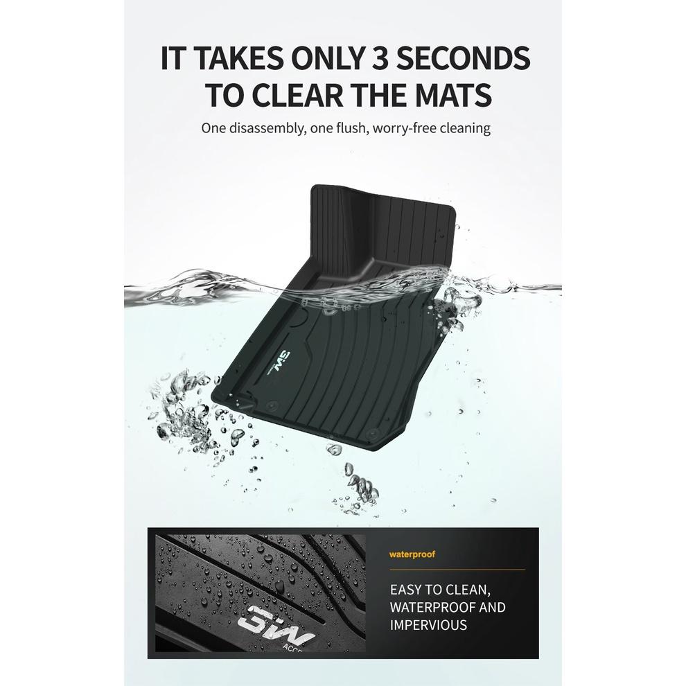 Thảm lót sàn xe ô tô Mercedes G Nhãn hiệu Macsim 3W chất liệu nhựa TPE đúc khuôn cao cấp - màu đen