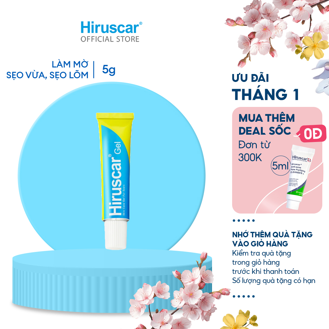 Gel Cải Thiện Sẹo Vừa, Sẹo Lõm, Sẹo Thâm Hiruscar 5G