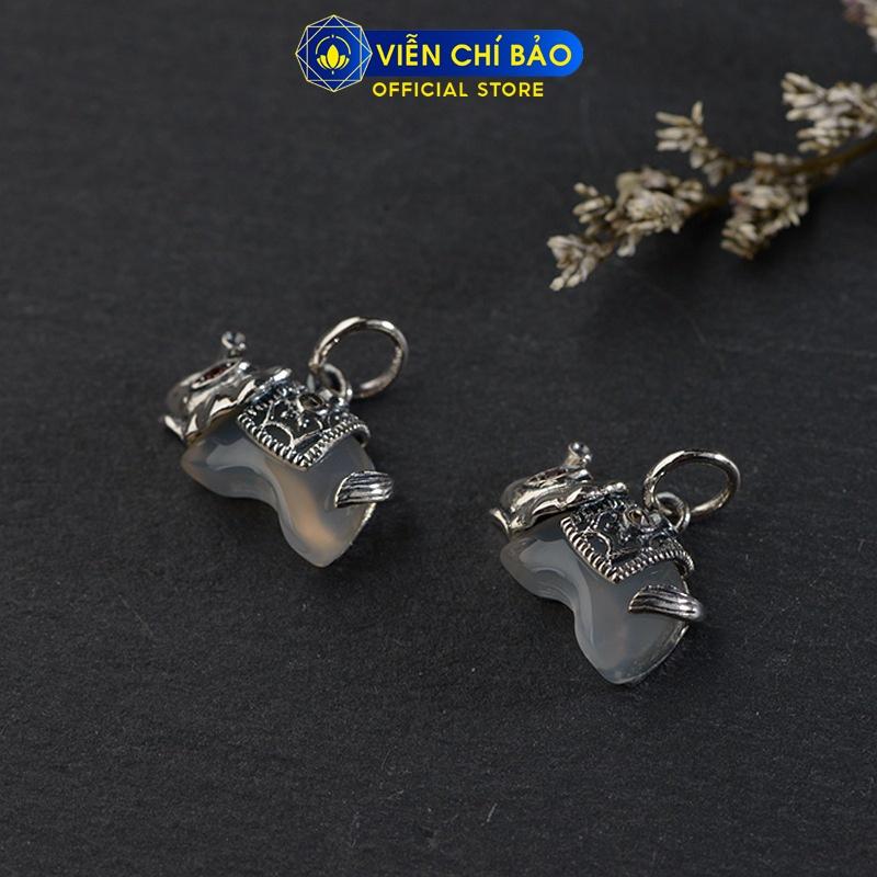Mặt dây chuyền bạc nữ Voi đá mã não chất liệu bạc 925 thời trang phụ kiện trang sức nữ Viễn Chí Bảo M000225