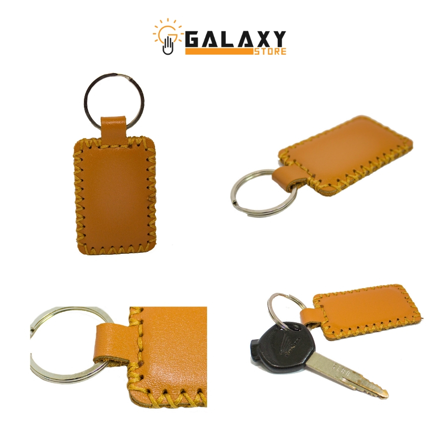 Combo Bộ 2 Móc Khóa Da Bò Thật Handmade Galaxy Store Móc Chìa Khóa Xe GMK01