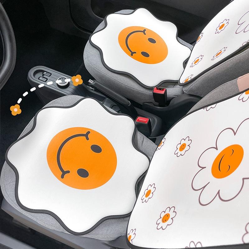 Vỏ Bọc Ghế Ngồi Xe Hơi Mini In Họa Tiết Hoa Hướng Dương Hoạt Hình Dễ Thương