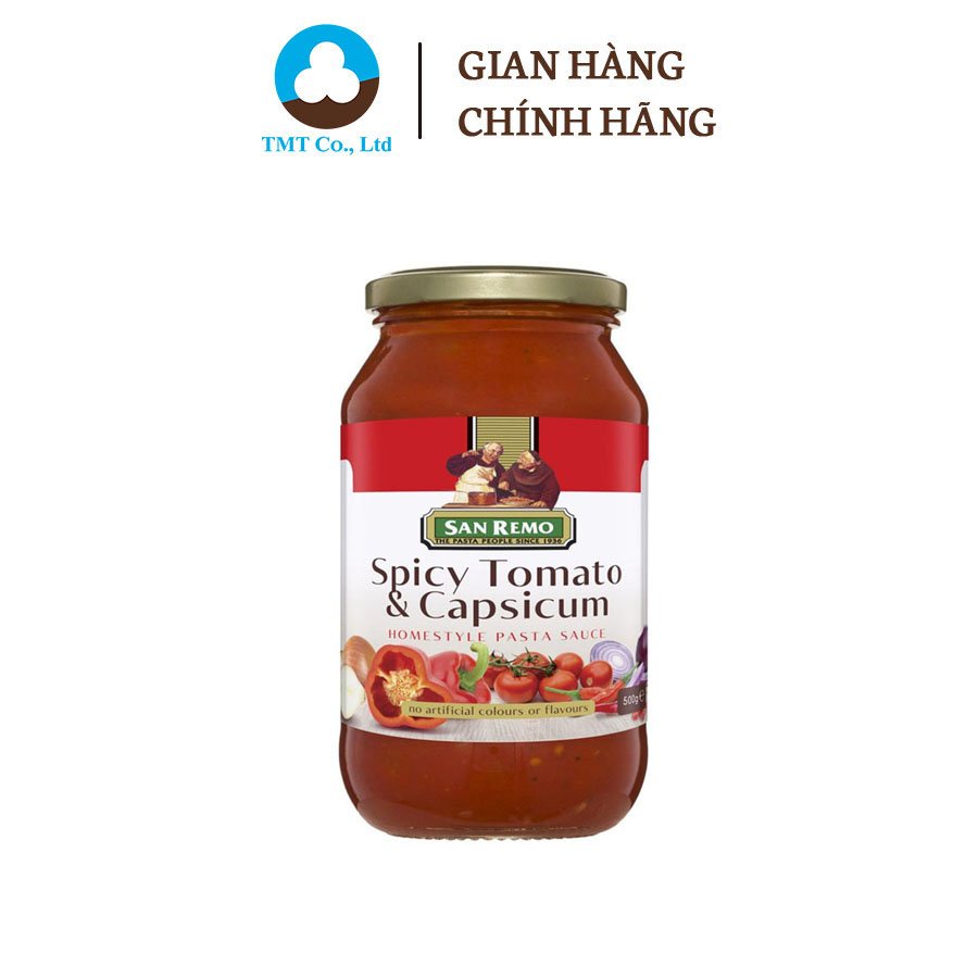 Sốt Mì Ý Cà Chua & Ớt Chuông San Remo 500g