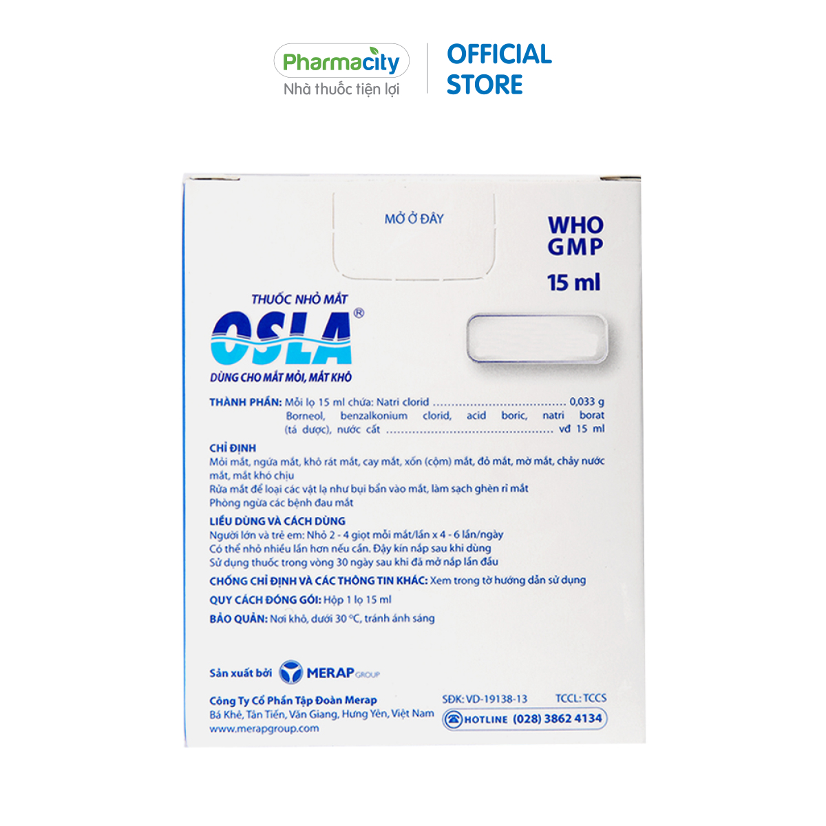 Thuốc nhỏ mắt Osla hỗ trợ giảm ngứa mắt, khô mắt, phòng ngừa các bệnh đau mắt