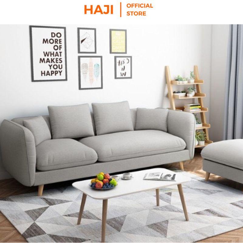 Bàn trà sofa HAJI chân gỗ sồi chắc chắn Bàn cafe thiết kế bo góc mềm mại cho không gian phòng khách thêm sang trọng A101