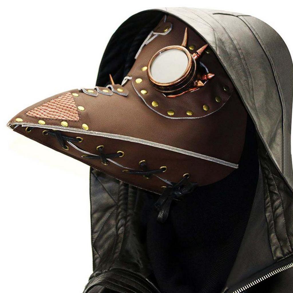 Leather Plague Doctor Cosplay Steampunk Bird Gothic Mask Halloween Costumes
