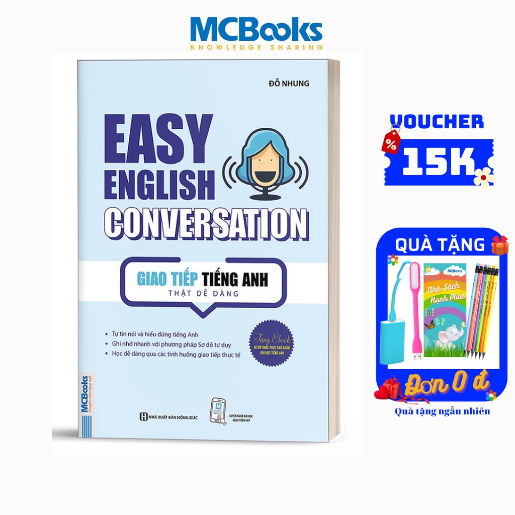 Sách - Easy English Conversation – Giao tiếp tiếng Anh thật dễ dàng - Học Kèm App Online - MC
