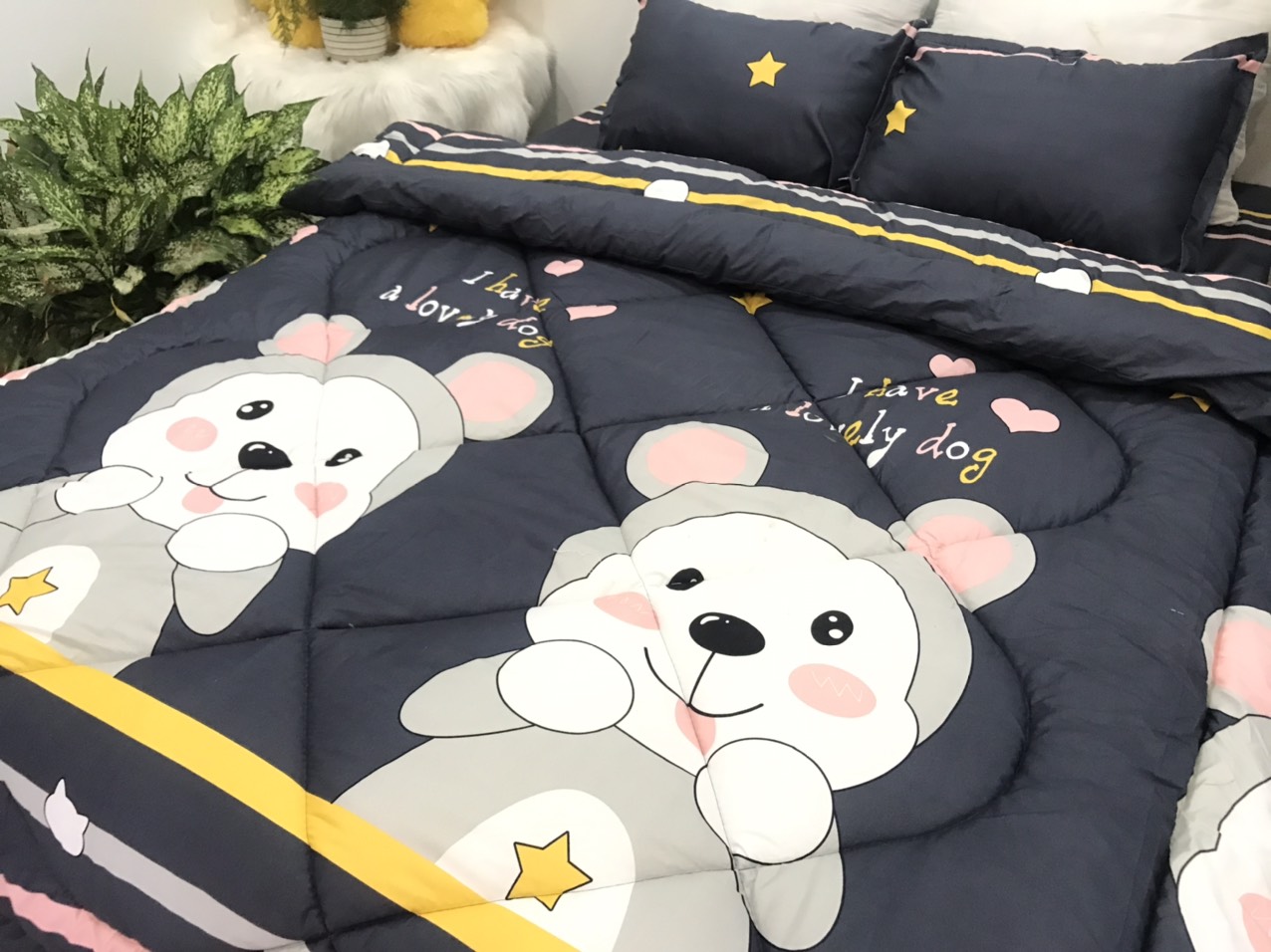 Bộ Chăn Phao 5 Món Mẫu Phao 30
